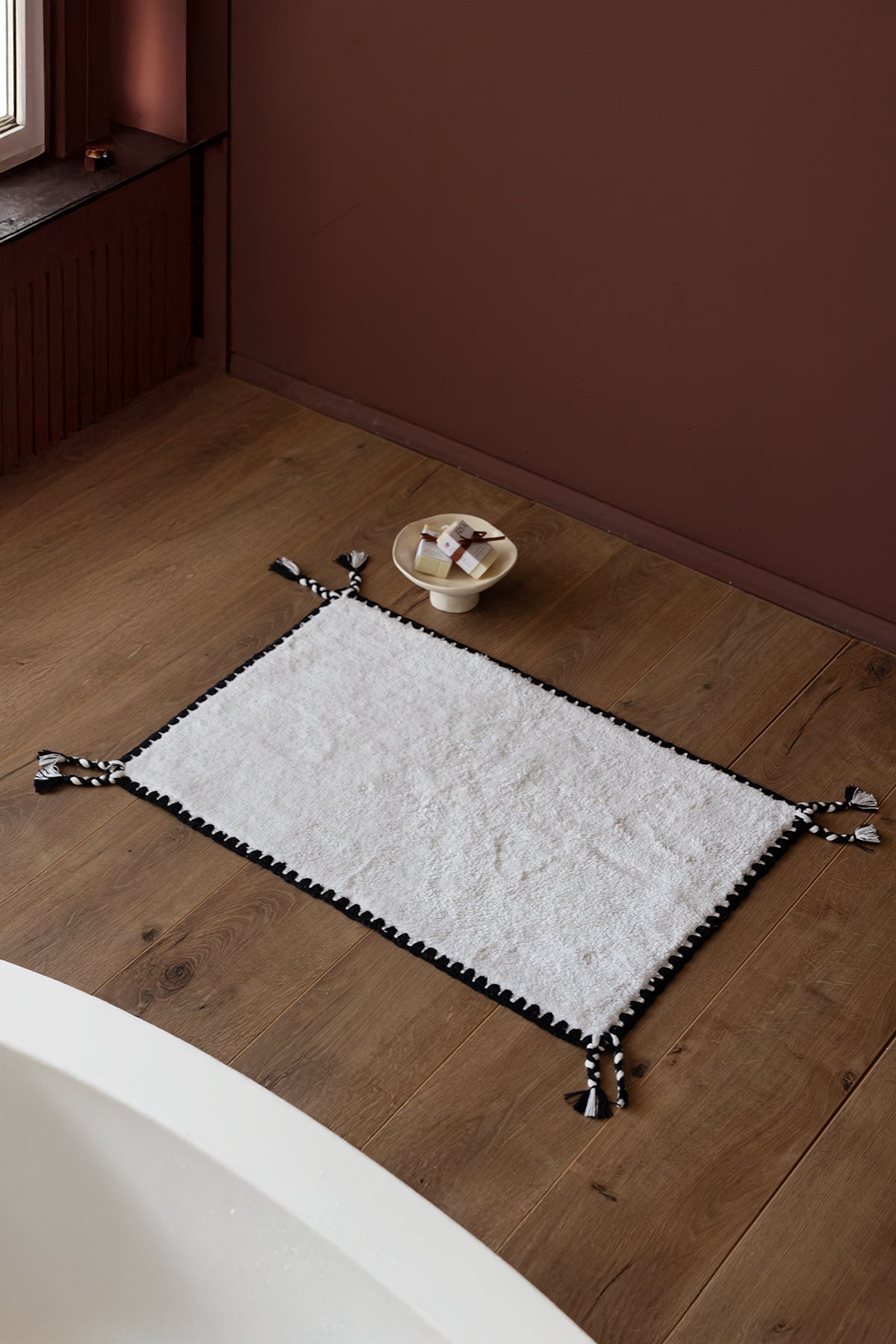 İrya-Vina Tekli Banyo Paspası Bambu 50x80 Cm Ekru-Bambu Banyo Paspası-1-Milagron.com