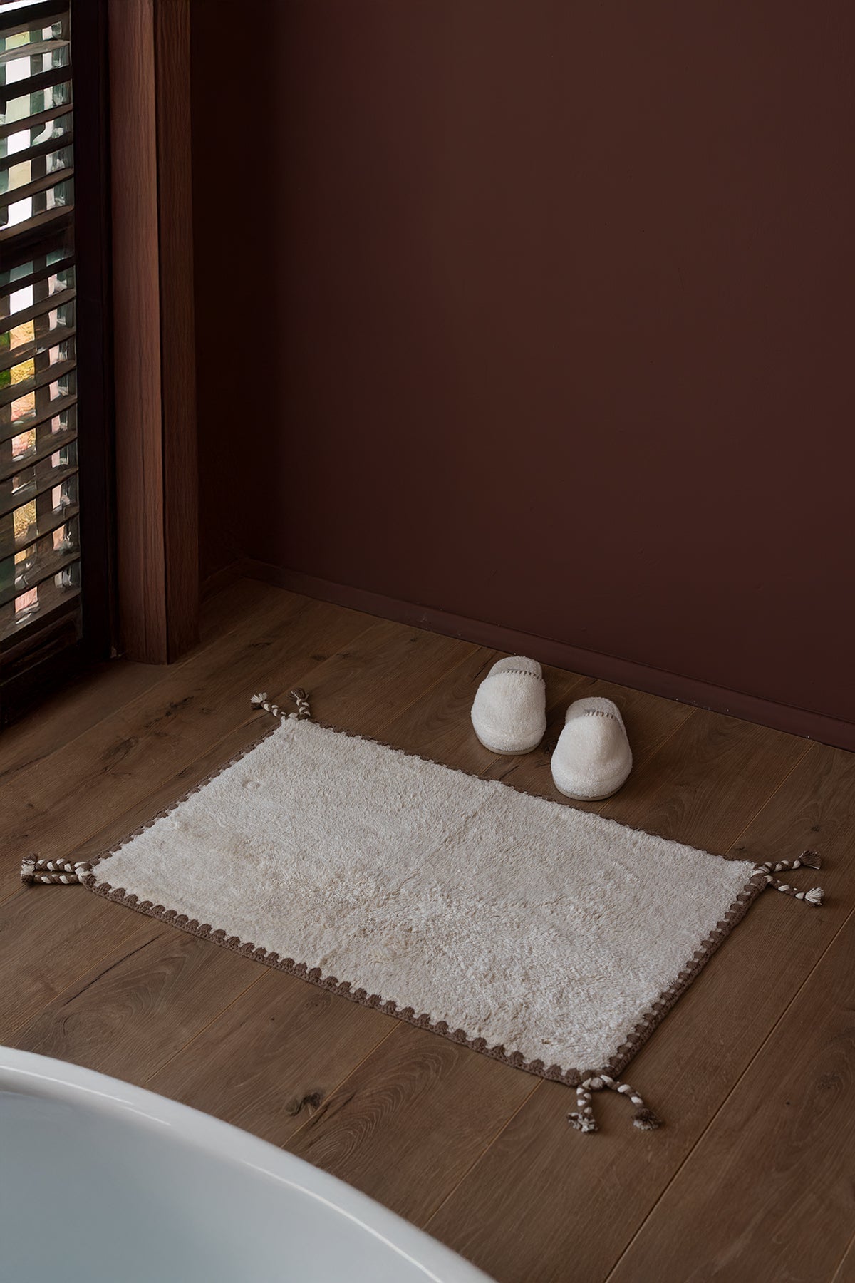 İRYA-Vina Tekli Banyo Paspası Bambu 60x100 Cm Açık Bej-Bambu Banyo Paspası-1-Milagron.com