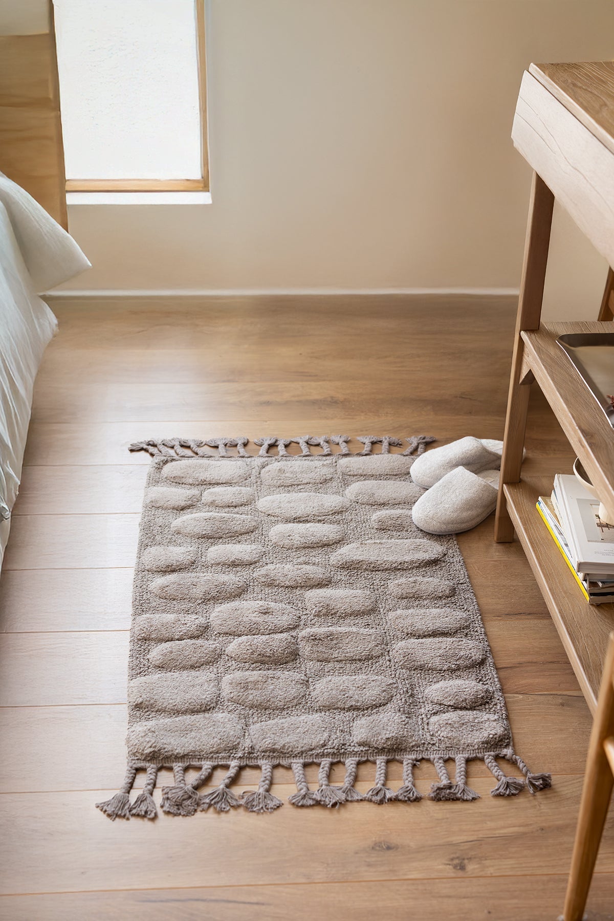 İrya-Wall Tekli Banyo Paspası %100 Pamuk 60x100 Cm Gri-Banyo Paspası-1-Milagron.com