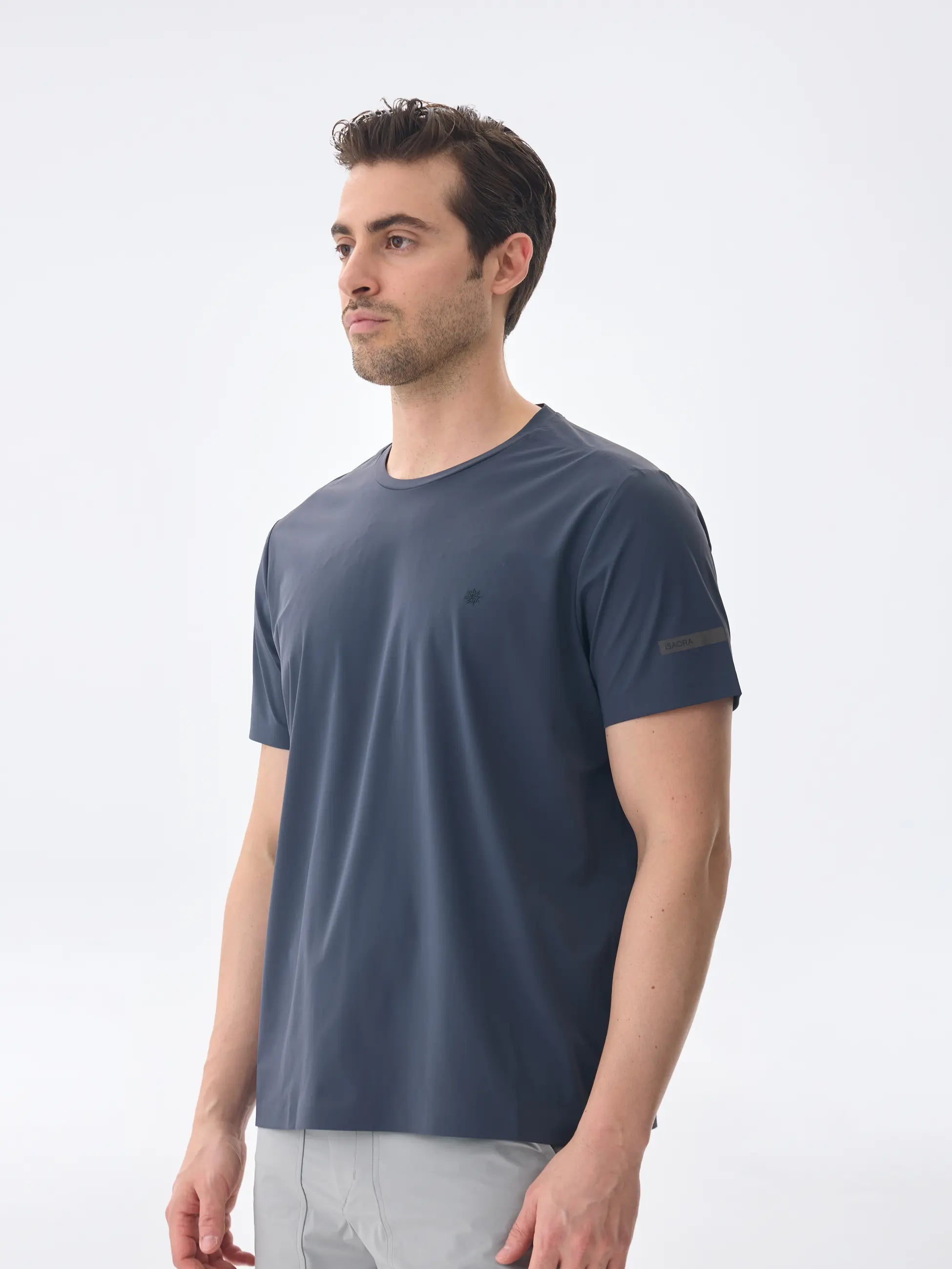 Isaora-Super Crew Kisa Kollu Ti̇şört-3-Milagron.com