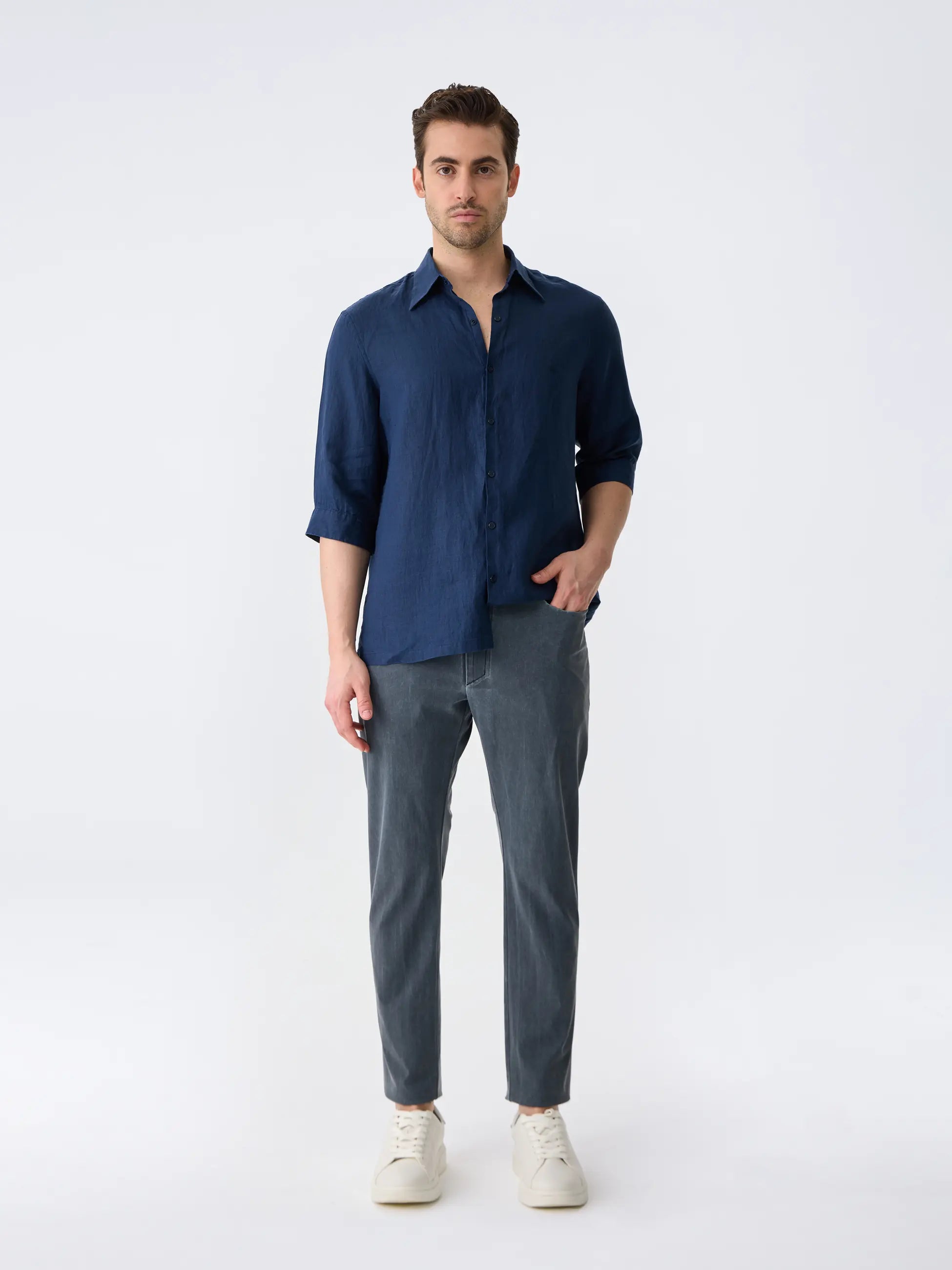 Isaora-The Linen Shirt 3/4-14-Milagron.com