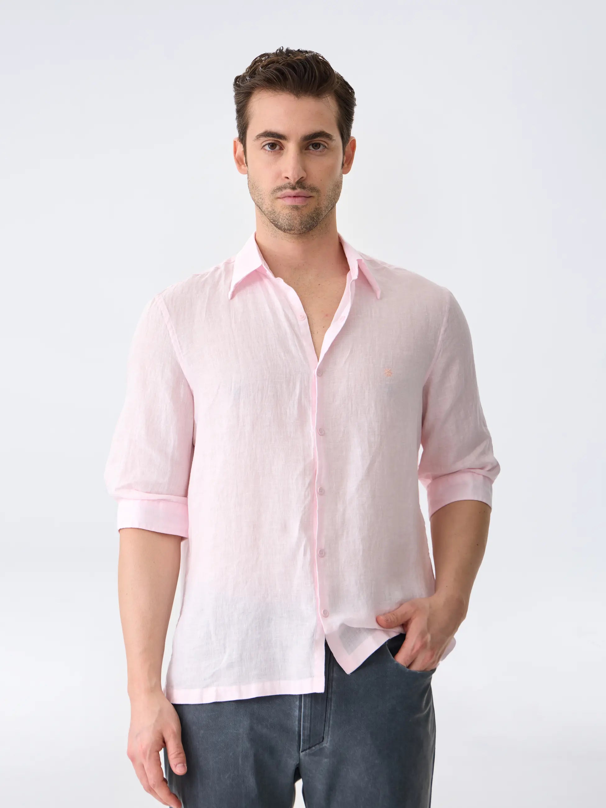 Isaora-The Linen Shirt 3/4-15-Milagron.com
