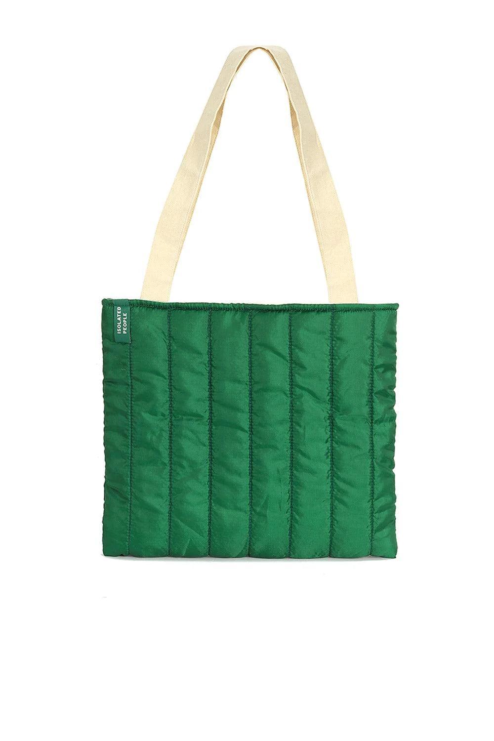Isolated People-Green Puffer Tote Bag-Omuz Çantası-1-Milagron.com