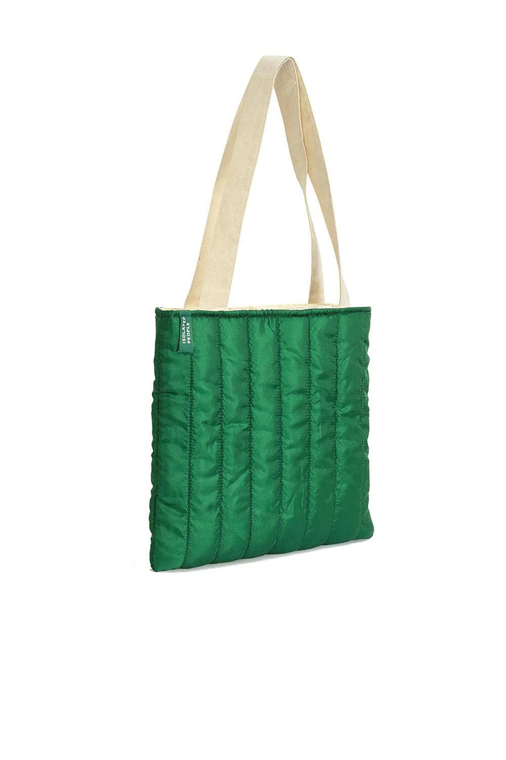 Isolated People-Green Puffer Tote Bag-Omuz Çantası-2-Milagron.com