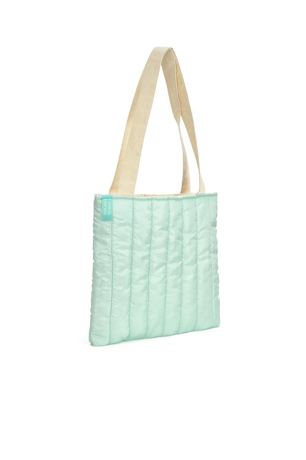Isolated People-Mint Puffer Tote Bag-Omuz Çantası-1-Milagron.com