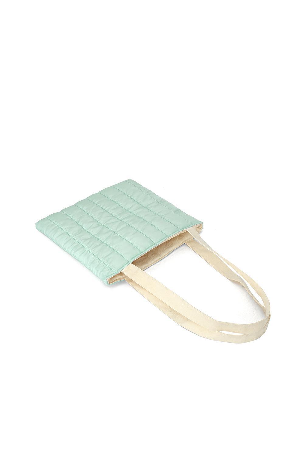 Isolated People-Mint Puffer Tote Bag-Omuz Çantası-2-Milagron.com