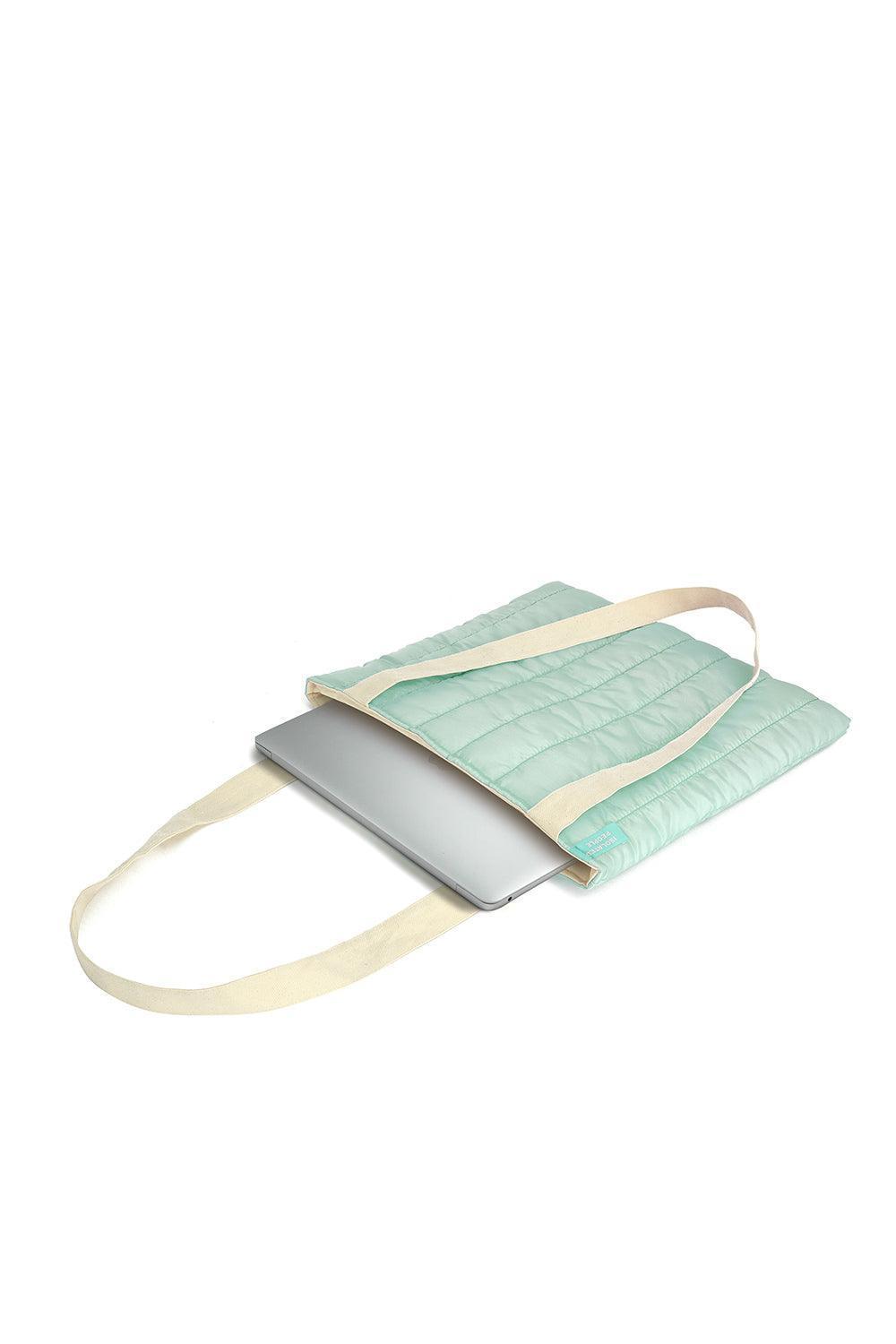Isolated People-Mint Puffer Tote Bag-Omuz Çantası-4-Milagron.com