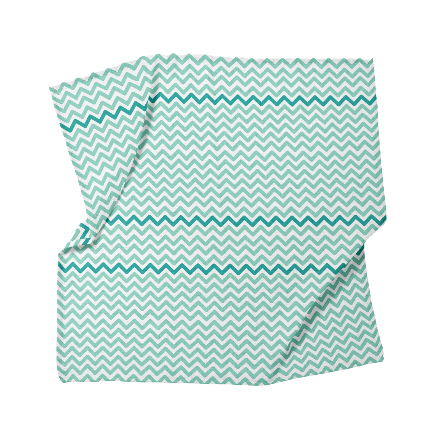 Big Flower Mint Zigzag Müslin Bebek Örtüsü - 70X70Cm