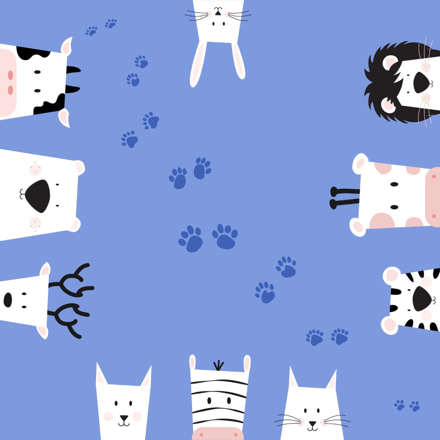 Paws And Claws Çift Taraflı Pamuk Saten Çok Renkli Çocuk Nevresim Seti 140X200Cm