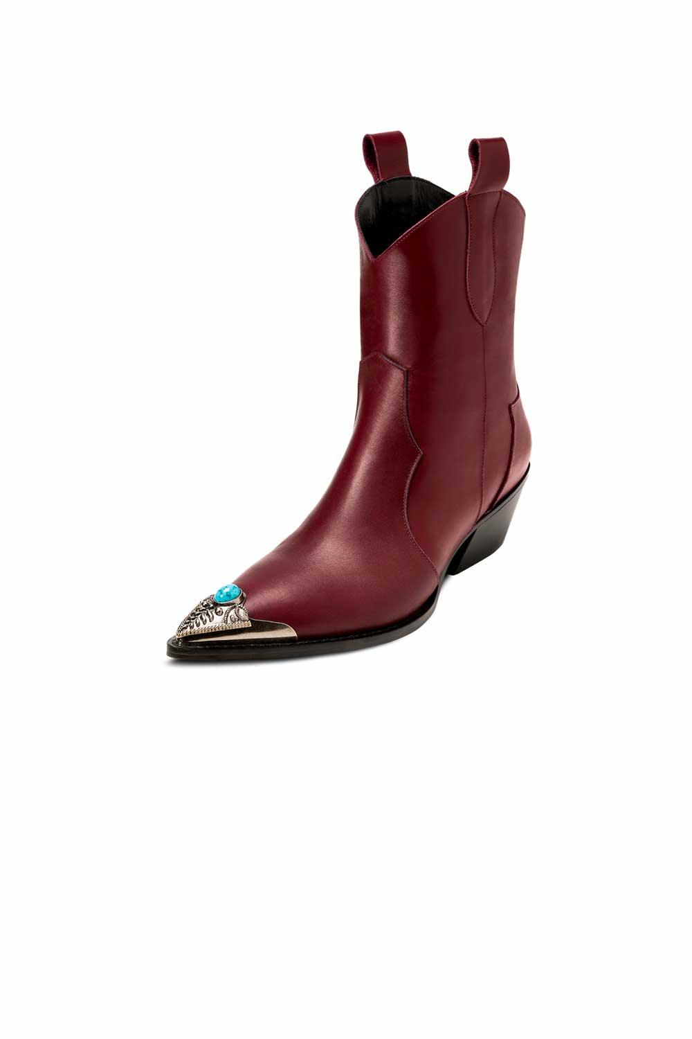 JL Twins-Aqua Ankle Boots Bordo-Bot-1-Milagron.com