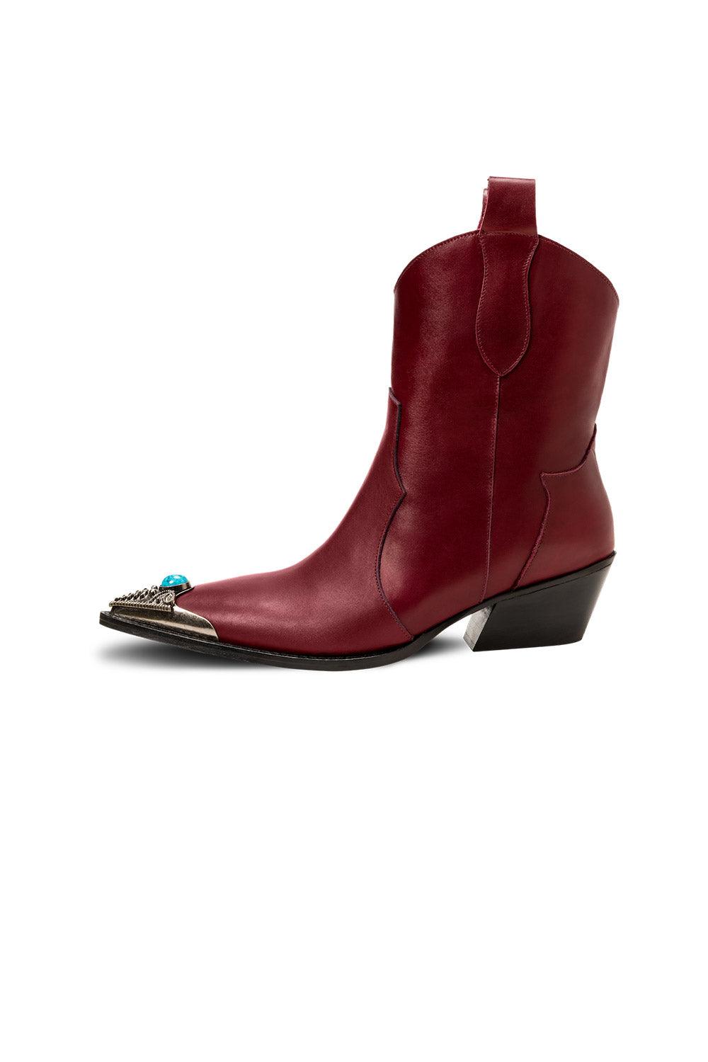 JL Twins-Aqua Ankle Boots Bordo-Bot-2-Milagron.com