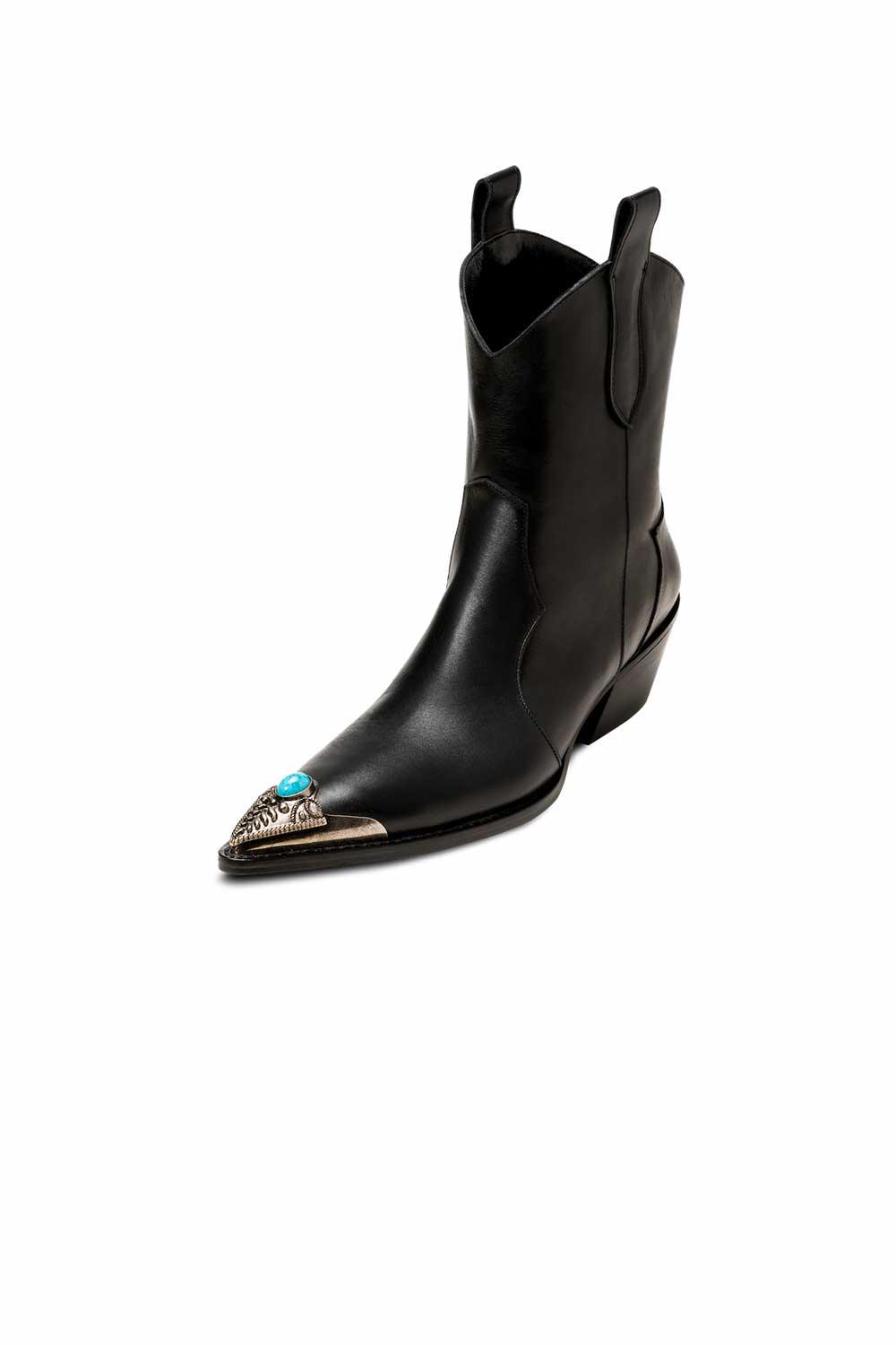 JL Twins-Aqua Ankle Boots Siyah-Bot-1-Milagron.com