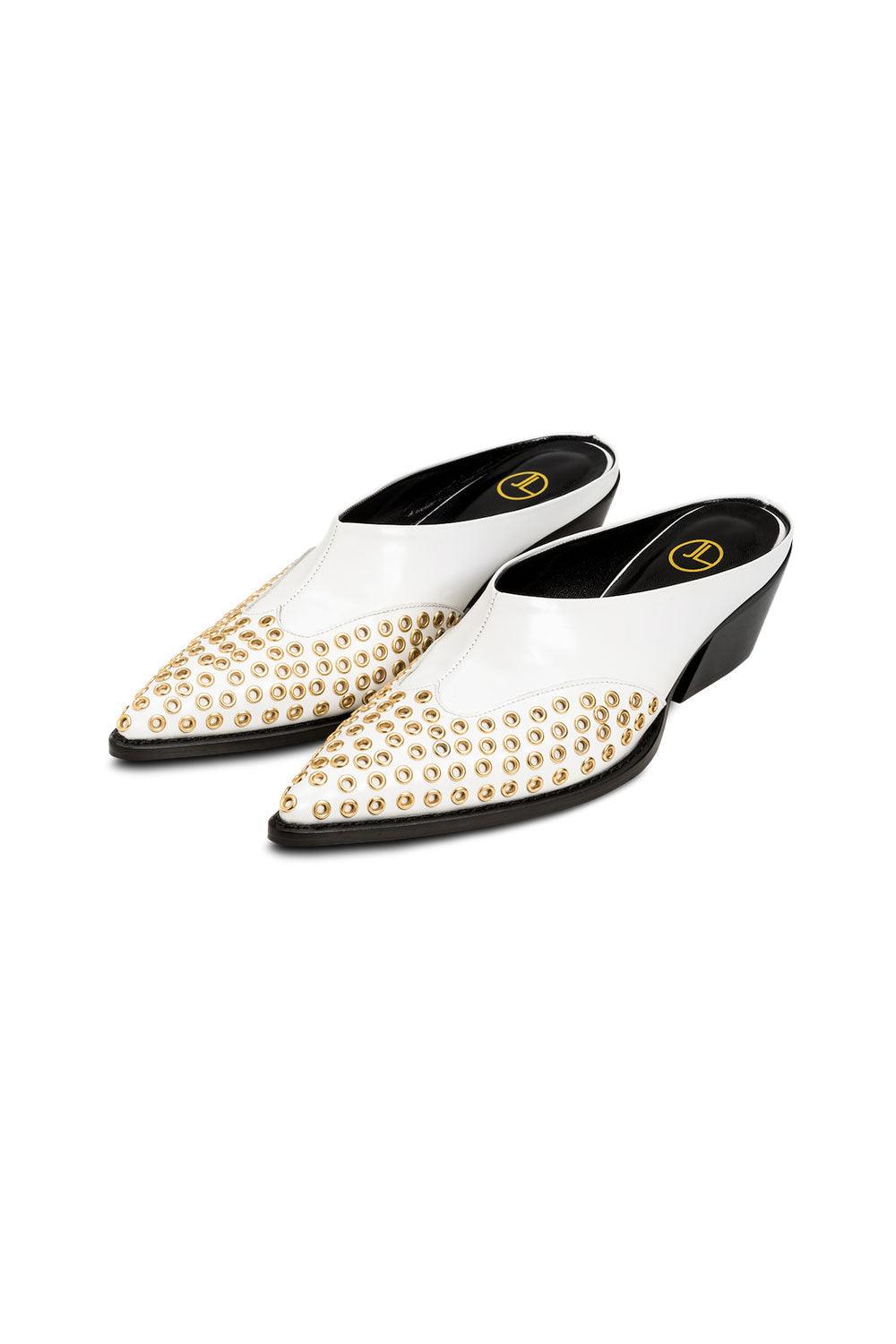 JL Twins-Talia Mules Beyaz-Sandalet & Terlik-1-Milagron.com