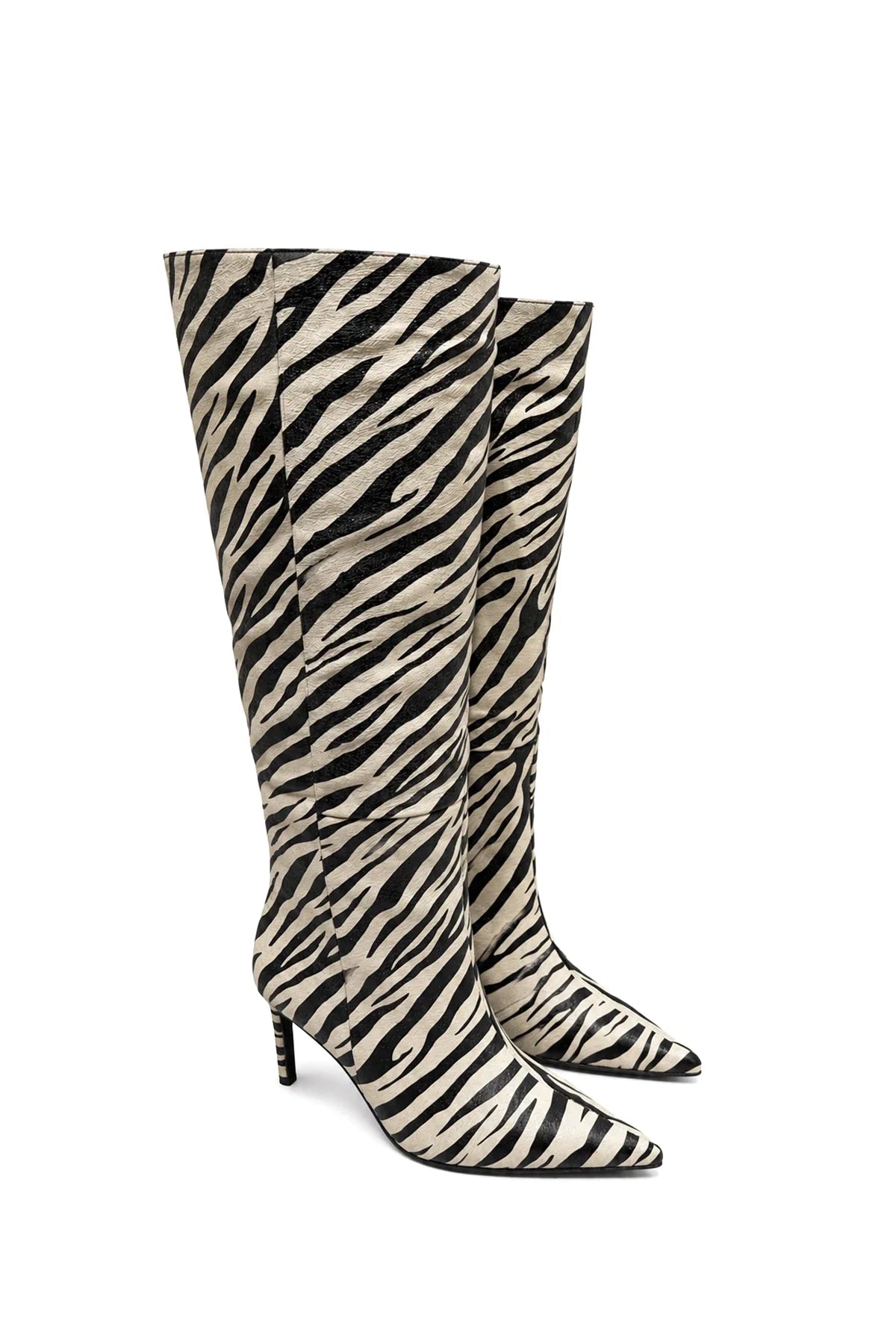 Velmora Zebra Desen 8 Cm Topuklu Çizme