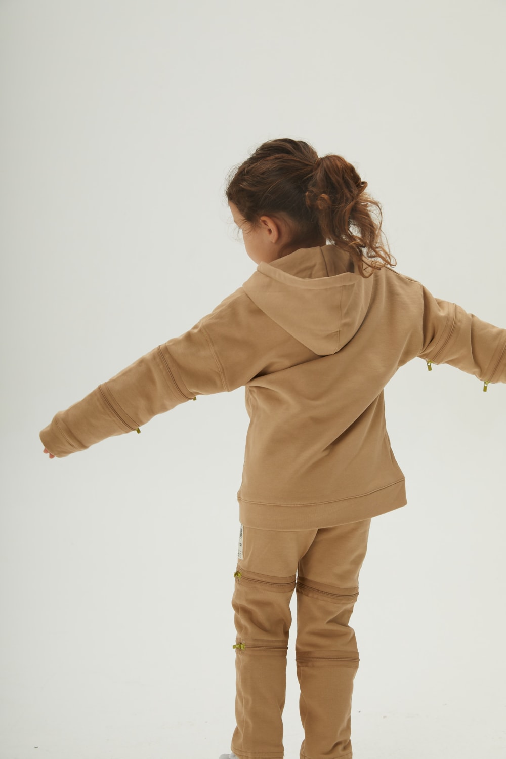 JayJayJumpie-3'ü Bir Arada Dönüşebilir Hoodie Çıkarılabilir Dirsek Parçalı Kapüşonlu Çocuk Sweatshirt | Bej-Sweatshirts & Hoodies-8-Milagron.com
