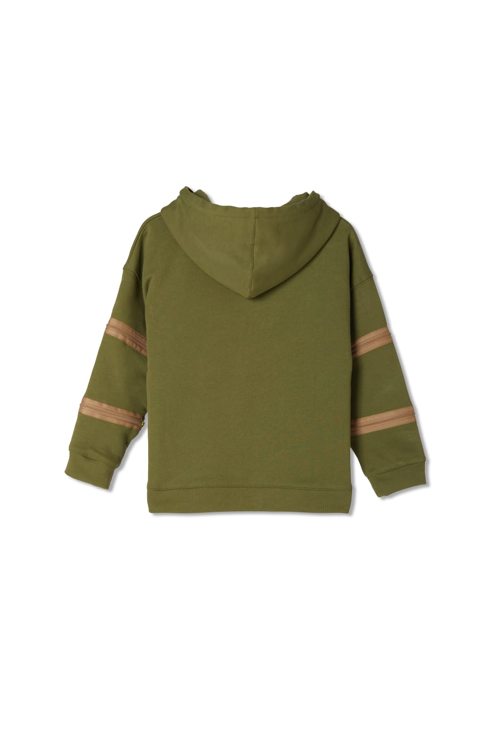 JayJayJumpie-3'ü Bir Arada Dönüşebilir Hoodie Çıkarılabilir Dirsek Parçalı Kapüşonlu Çocuk Sweatshirt | Haki-Sweatshirts & Hoodies-2-Milagron.com