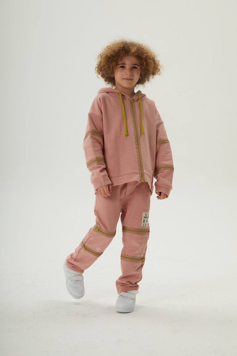 JayJayJumpie-3'ü Bir Arada Dönüşebilir Hoodie Çıkarılabilir Dirsek Parçalı Kapüşonlu Çocuk Sweatshirt | Pembe-Sweatshirts & Hoodies-6-Milagron.com