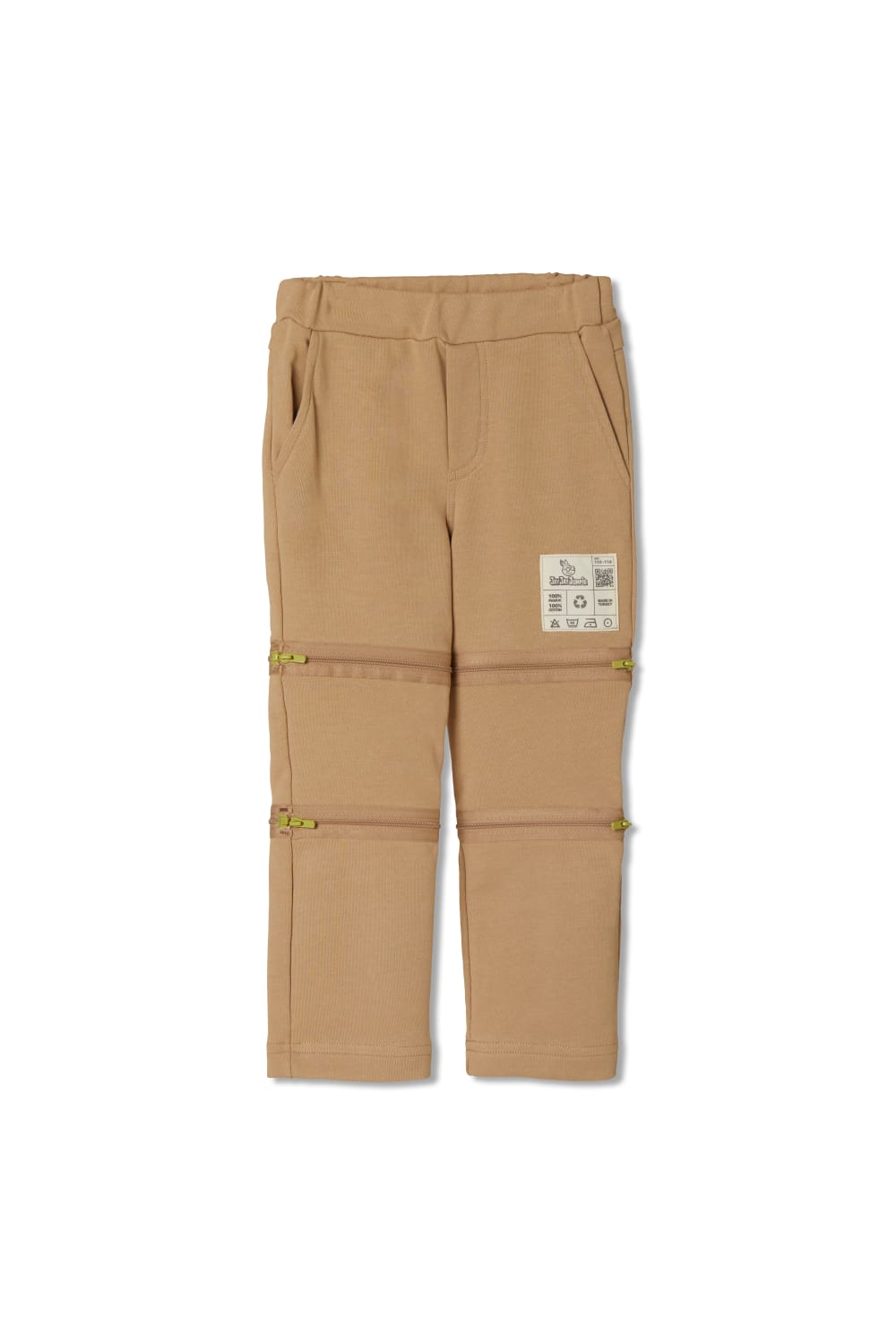 JayJayJumpie-3'ü Bir Arada Dönüşebilir Joggers Çikarilabilir Diz Parçali Çocuk Pantolon - Bej-Pantolon-1-Milagron.com