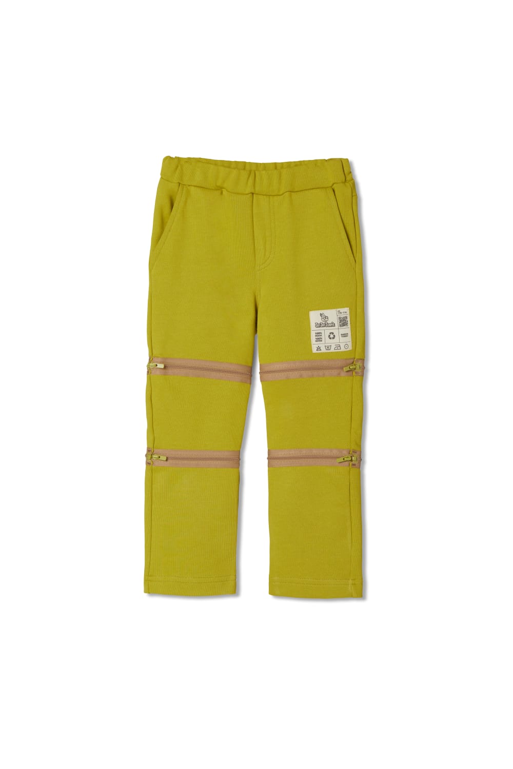 JayJayJumpie-3'ü Bir Arada Dönüşebilir Joggers Çıkarılabilir Diz Parçalı Çocuk Pantolon | Lime-Pantolon-1-Milagron.com