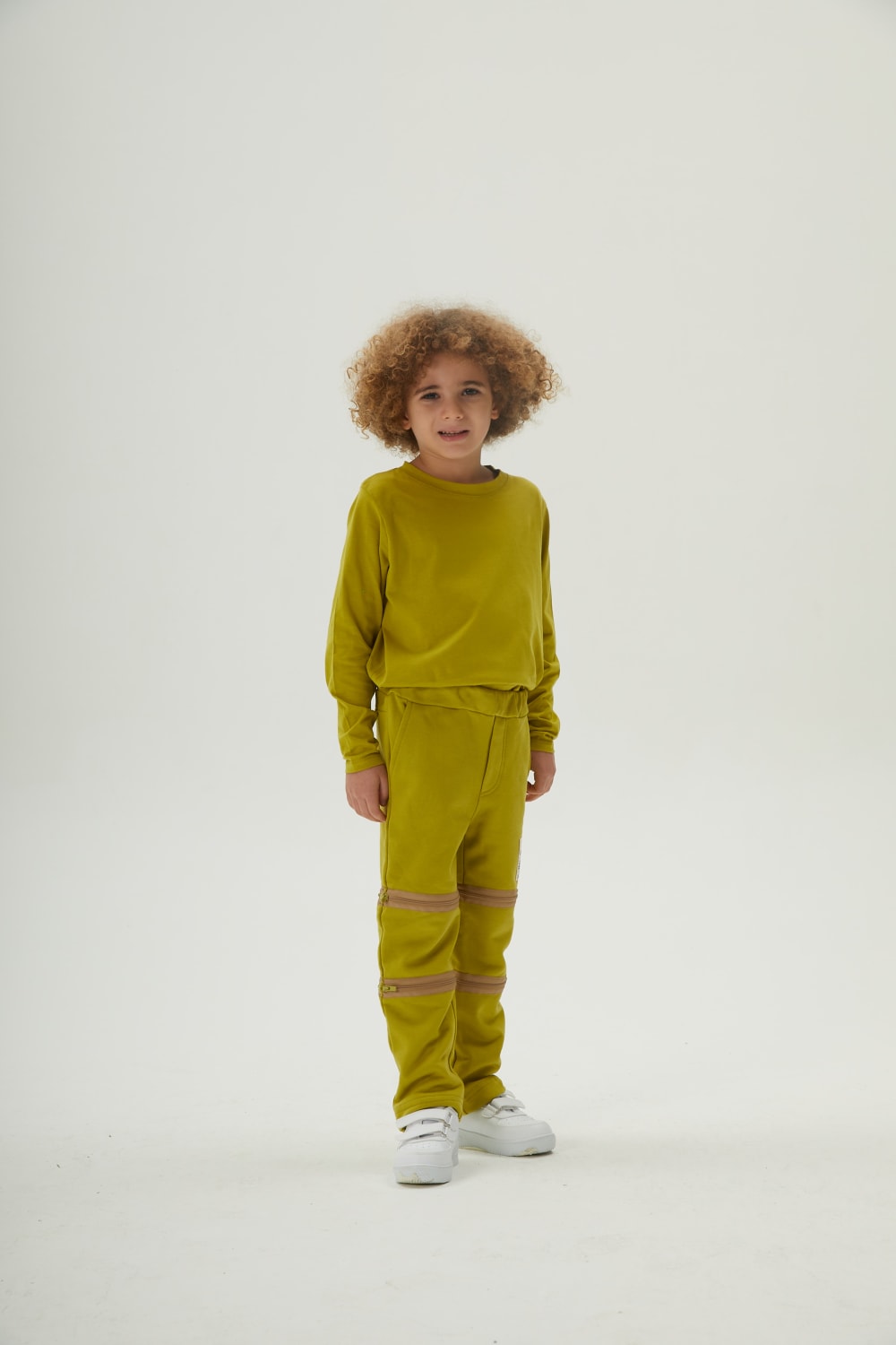 JayJayJumpie-3'ü Bir Arada Dönüşebilir Joggers Çıkarılabilir Diz Parçalı Çocuk Pantolon | Lime-Pantolon-6-Milagron.com