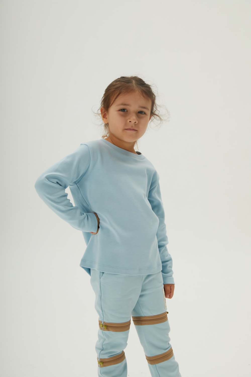 JayJayJumpie-3'ü Bir Arada Dönüşebilir Joggers Çıkarılabilir Diz Parçalı Çocuk Pantolon | Mavi-Pantolon-6-Milagron.com