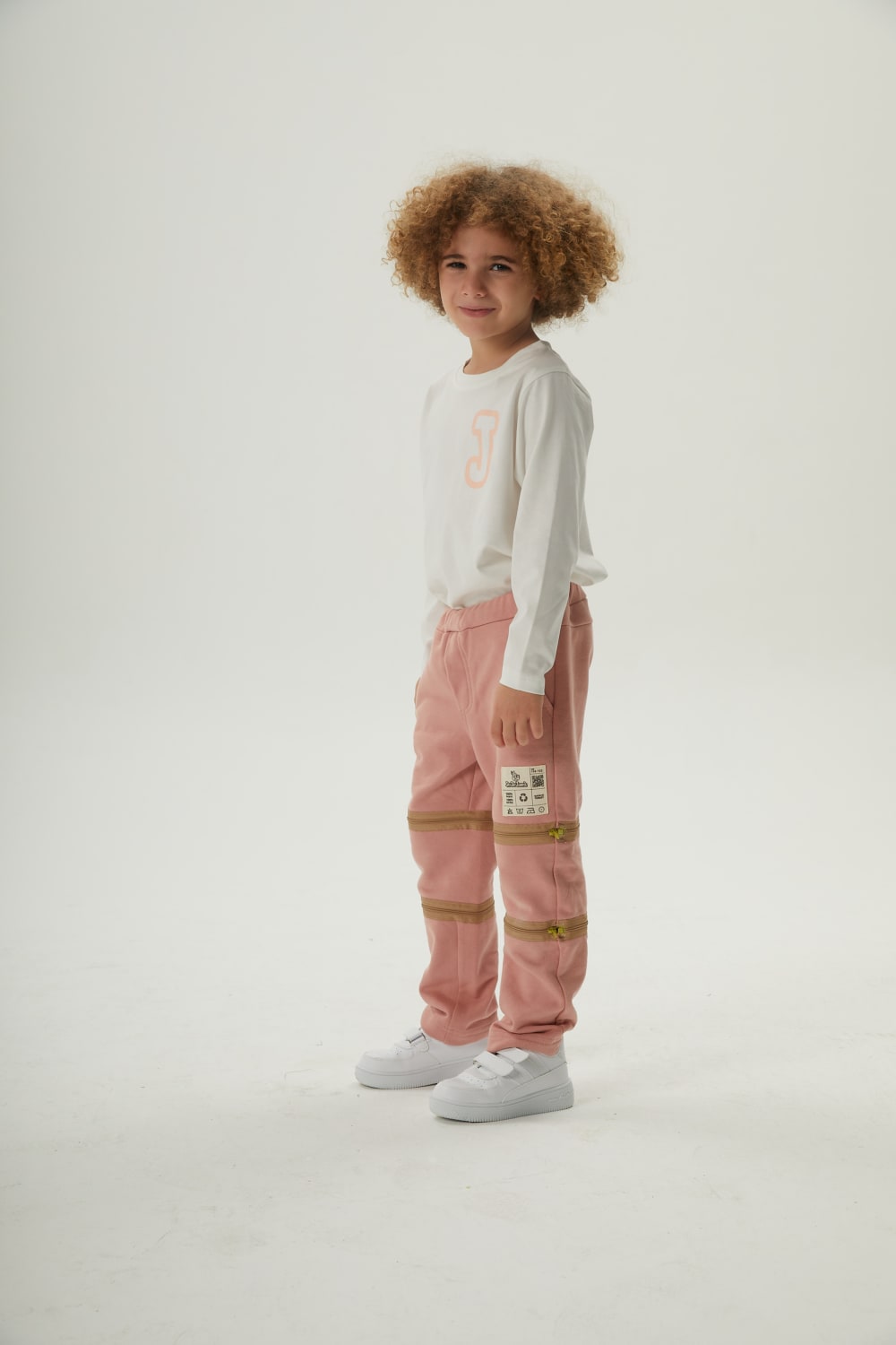 JayJayJumpie-3'ü Bir Arada Dönüşebilir Joggers Çıkarılabilir Diz Parçalı Çocuk Pantolon | Pembe-Pantolon-5-Milagron.com