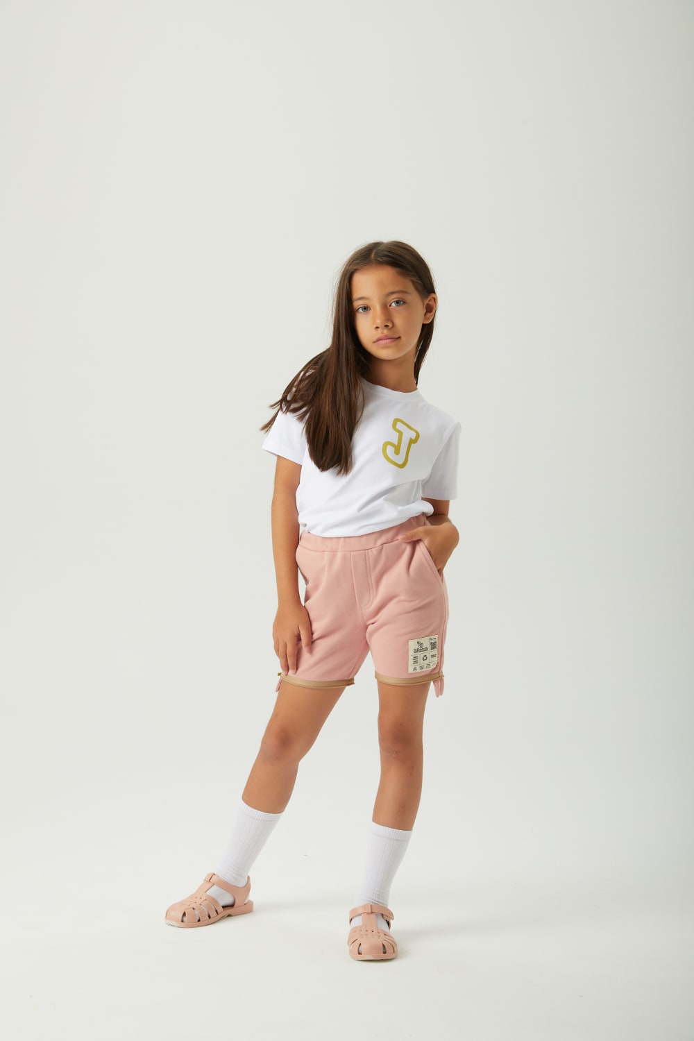 JayJayJumpie-3'ü Bir Arada Dönüşebilir Joggers Çıkarılabilir Diz Parçalı Çocuk Pantolon | Pembe-Pantolon-6-Milagron.com