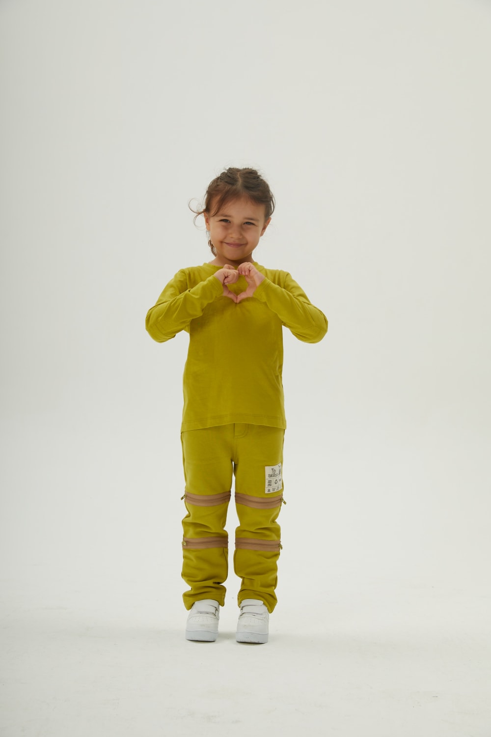 JayJayJumpie-Dirsek Pedli Pamuklu Uzun Kollu Tişört | Lime-T-Shirts-3-Milagron.com