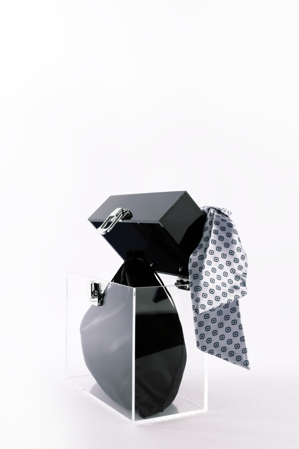 Jeloux-Aventurin Akrilik Şeffaf Tasarım Makyaj Çantası 20cm X 10cm X 20cm-El Çantası-3-Milagron.com