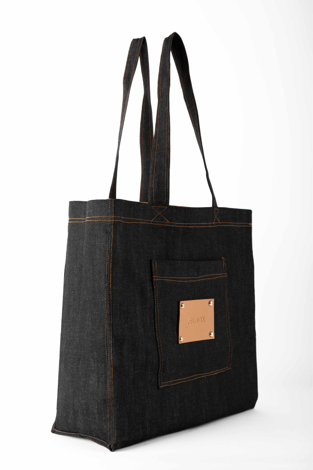 Jeloux-Denim Black Kot Omuz Çantası 54cm X 46cm X 15cm-Omuz Çantası-2-Milagron.com