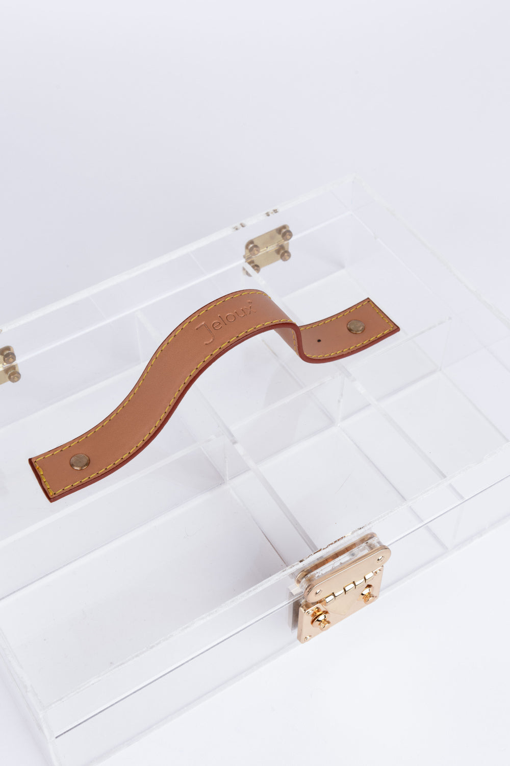 Jeloux-Emarald Akrilik Şeffaf Takı Ve Makyaj Çantası 20cm X 30cm X 7cm-Takı Çantası-2-Milagron.com