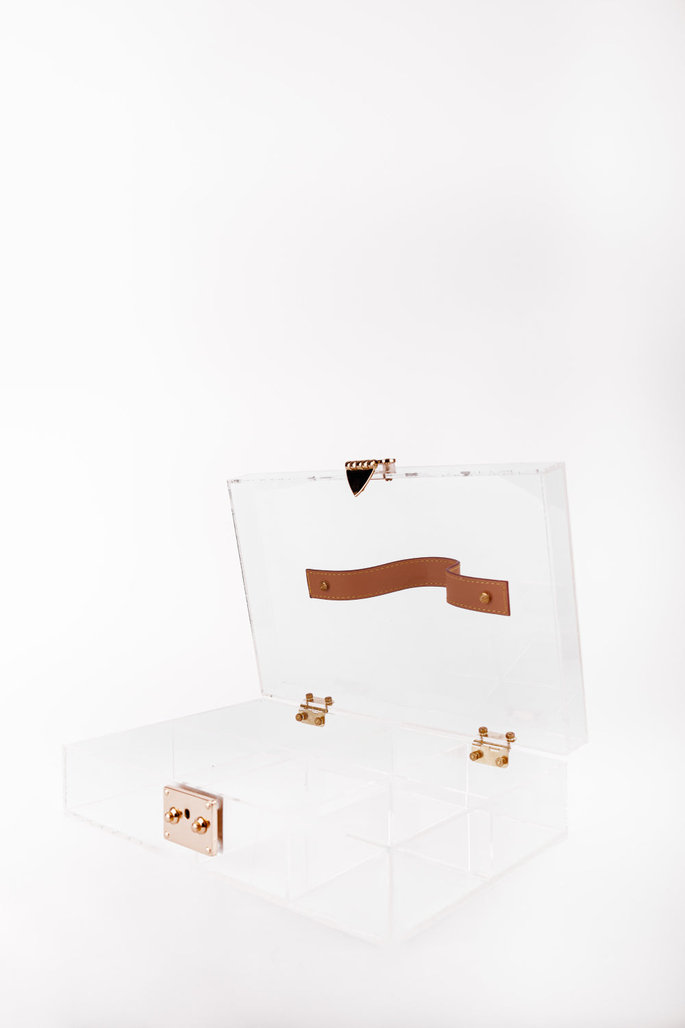 Jeloux-Emarald Akrilik Şeffaf Takı Ve Makyaj Çantası 20cm X 30cm X 7cm-Takı Çantası-4-Milagron.com