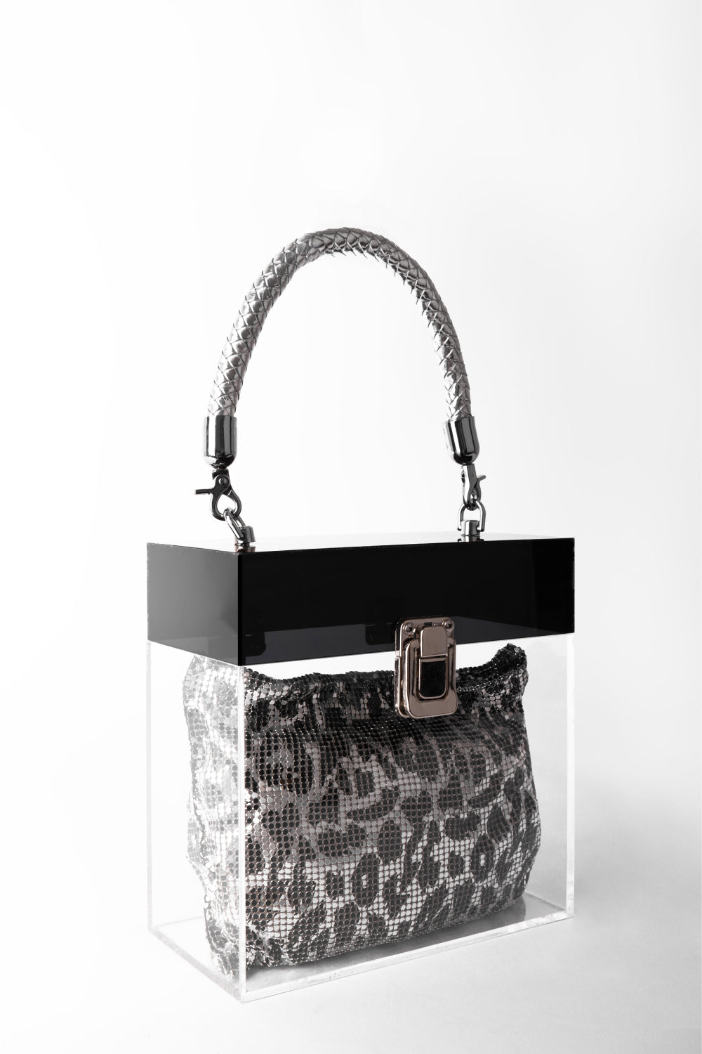 Jeloux-Jadeit Akrilik Şeffaf Tasarım Makyaj Çantası 20cm X 10cm X 20cm-El Çantası-1-Milagron.com