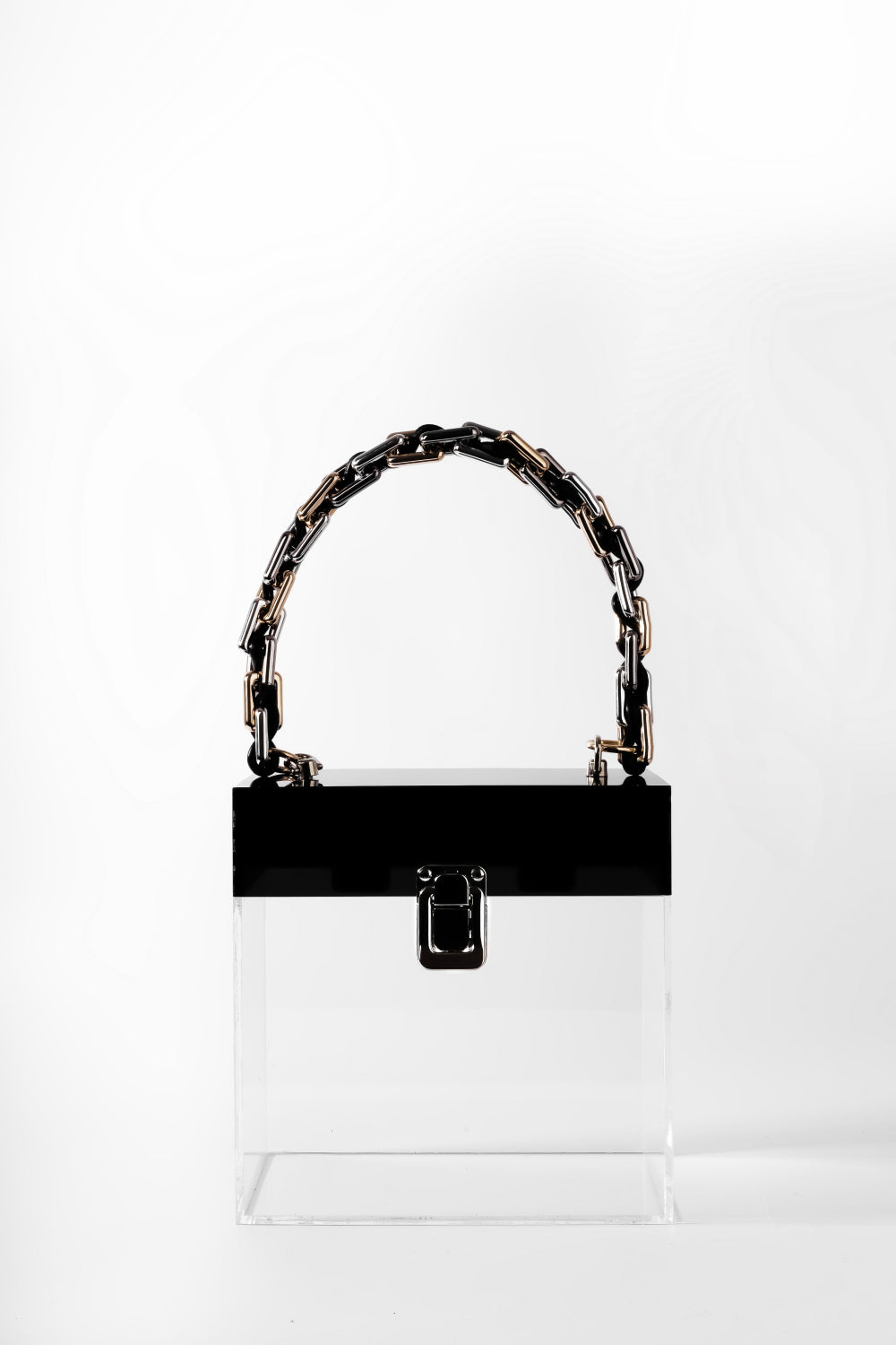 Jeloux-Lava Akrilik Şeffaf Tasarım Makyaj Çantası 20cm X 10cm X 20cm-El Çantası-1-Milagron.com