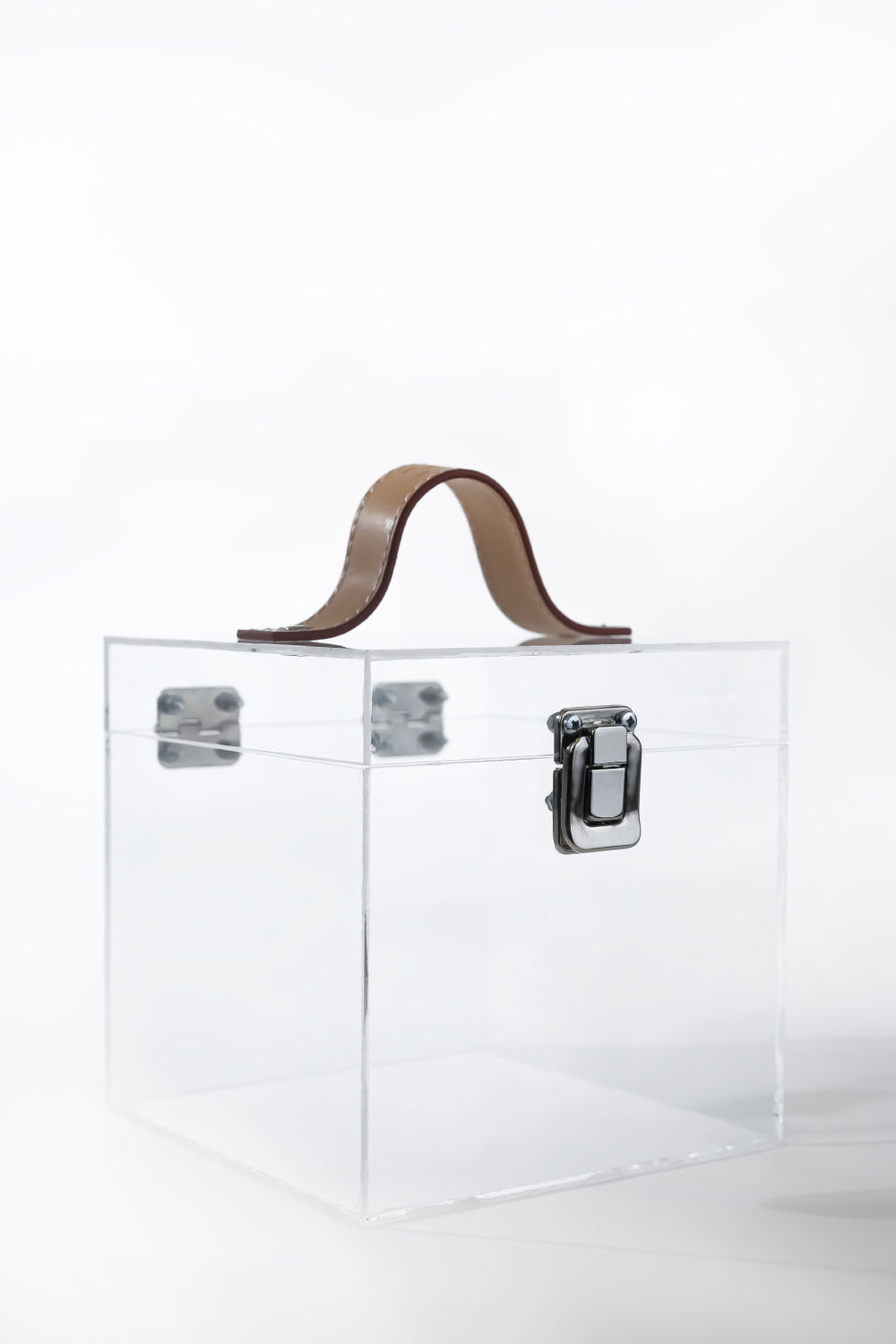 Jeloux-Ruby Akrilik Şeffaf Makyaj Çantası 15cm X 15cm X 15cm-El Çantası-2-Milagron.com