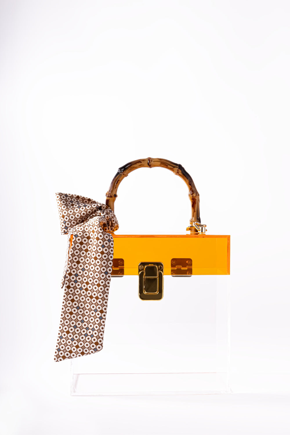 Jeloux-Sapphire Bamboo Akrilik Şeffaf Tasarım Makyaj Çantası 20cm X 10cm X 20cm-El Çantası-1-Milagron.com