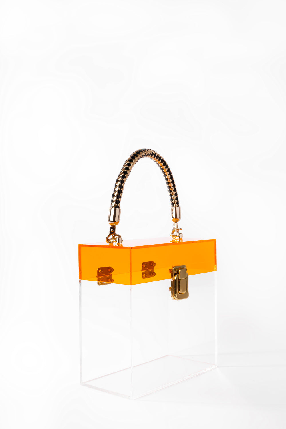 Jeloux-Sapphire Gold Akrilik Şeffaf Tasarım Makyaj Çantası 20cm X 10cm X 20cm-El Çantası-3-Milagron.com