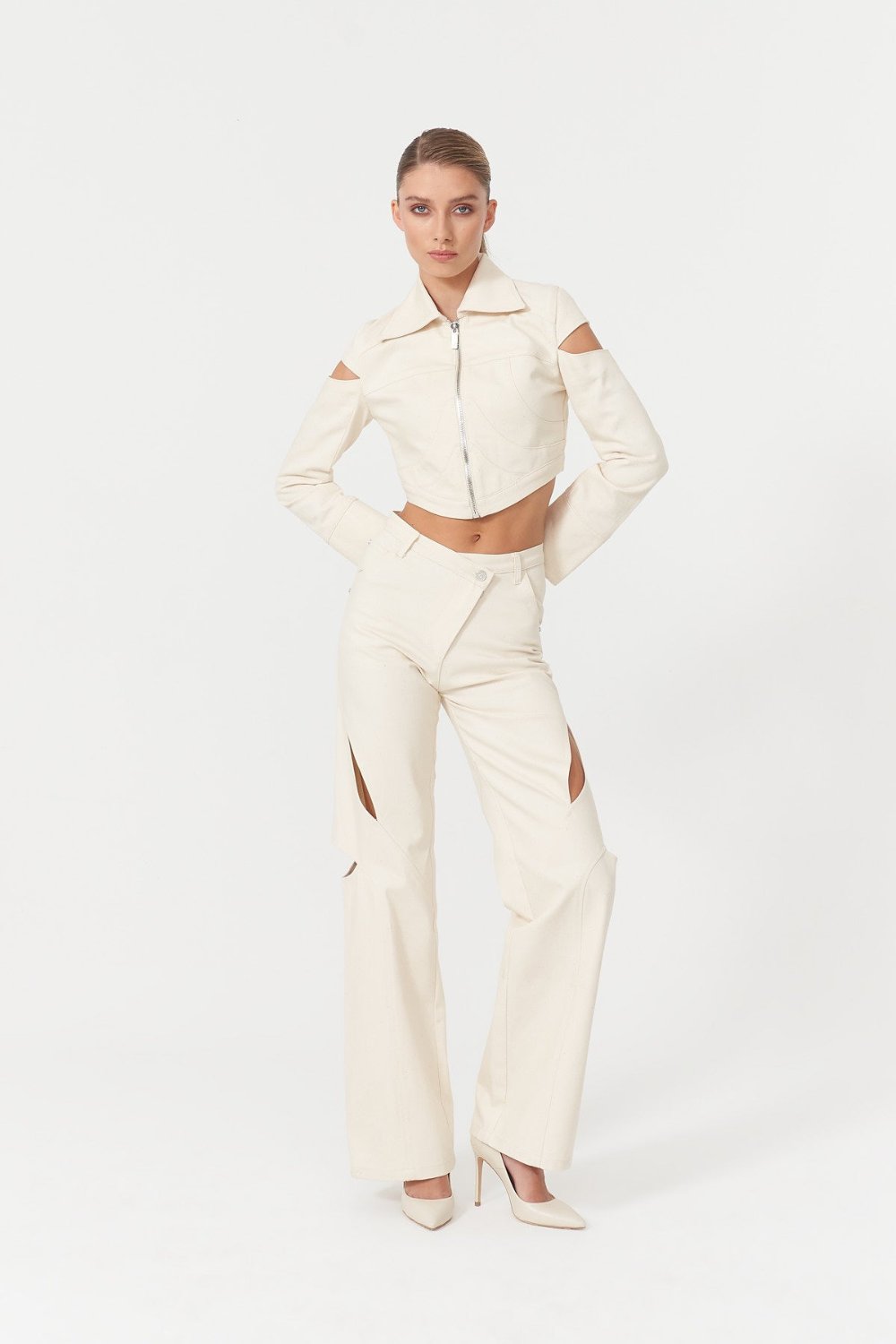 Jendue-Chaby Cut Out Shoulder Jacket-Ceket-1-Milagron.com