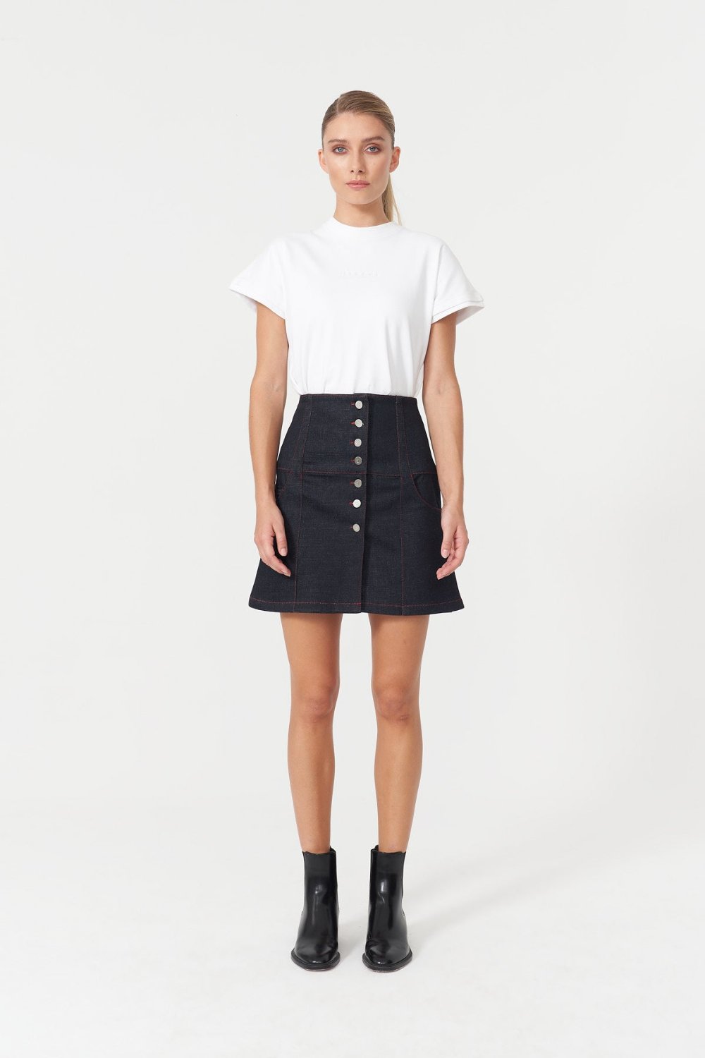 Jendue-Chaby Mini Skirt Deep Blue-Etek-1-Milagron.com