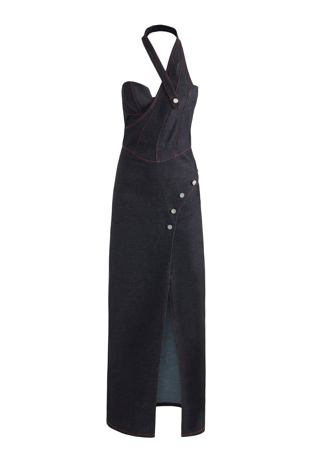 Jendue-Davidson Cross Neck Maxi Dress-Elbise-2-Milagron.com