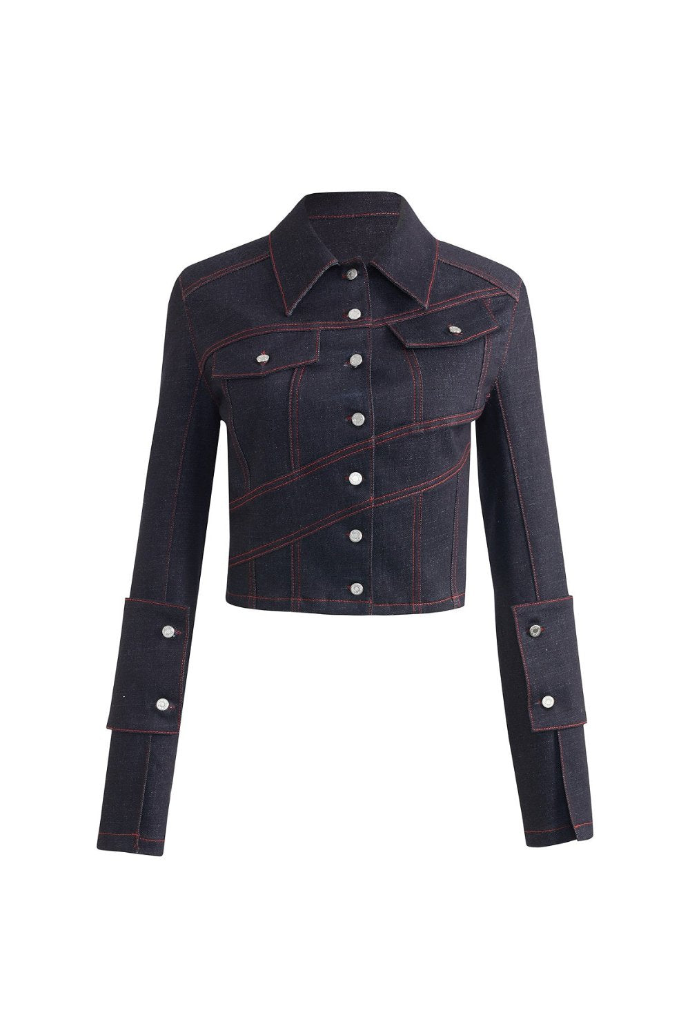 Jendue-Davidson Jacket With Cross Sewed Detail-Ceket-2-Milagron.com