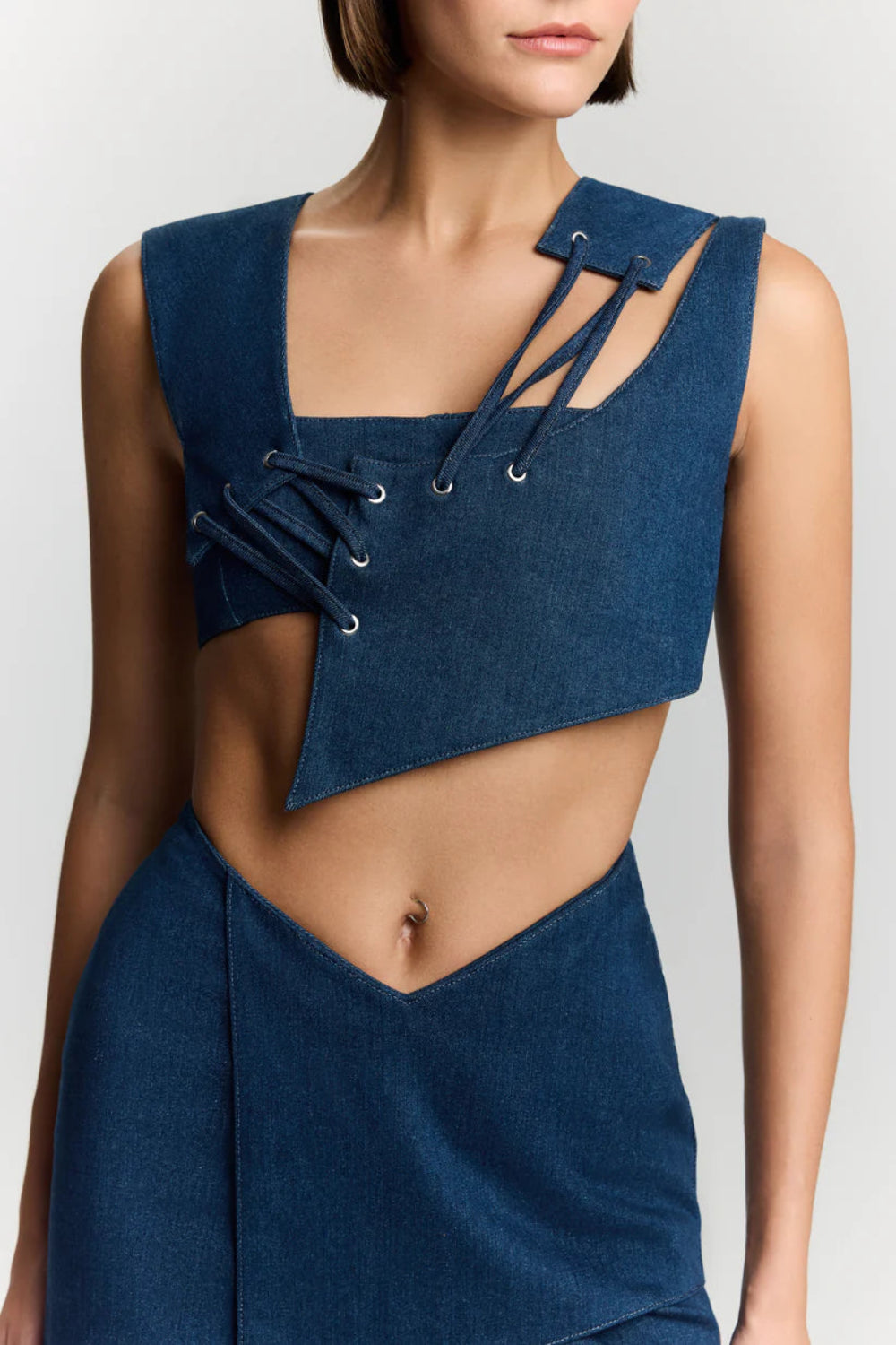 Jendue-Endless Line Denim Crop-Crop Top-1-Milagron.com