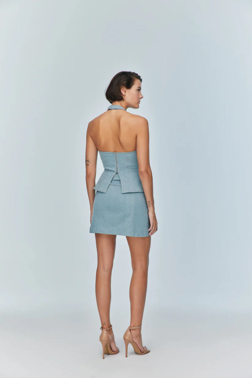 Jendue-Monte J Logo Belted Skirt-Etek-3-Milagron.com
