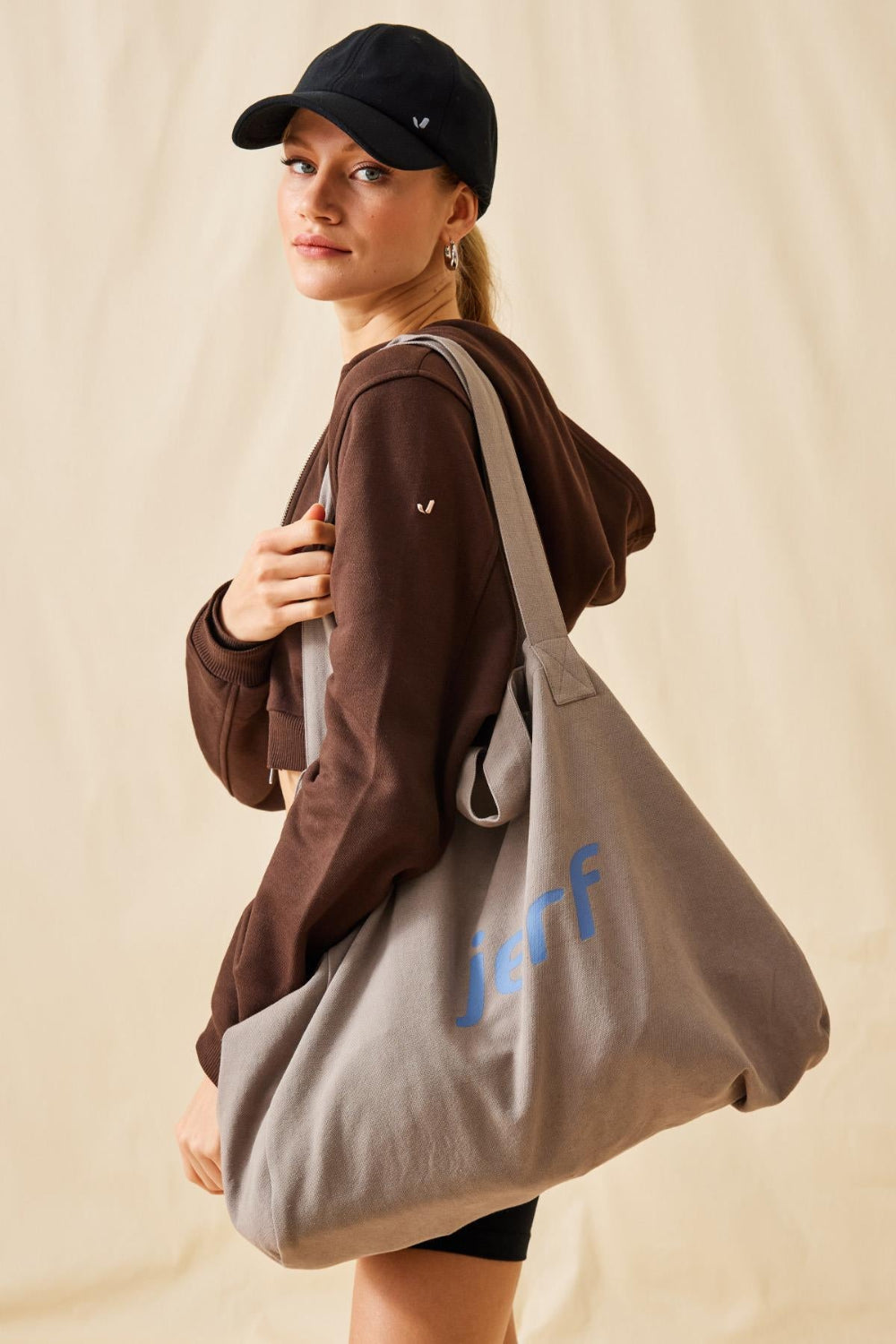 Jerf-Aura Aktif Yaşam Kanvas Çanta Açık Kahve-Omuz Çantası-1-Milagron.com