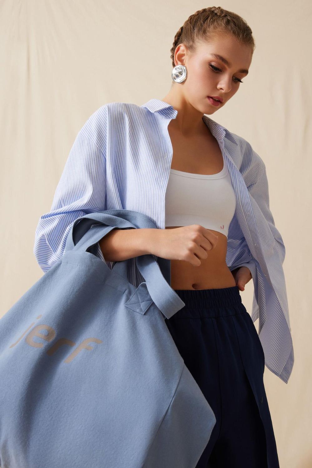 Jerf-Aura Aktif Yaşam Kanvas Çanta Mavi-Omuz Çantası-1-Milagron.com