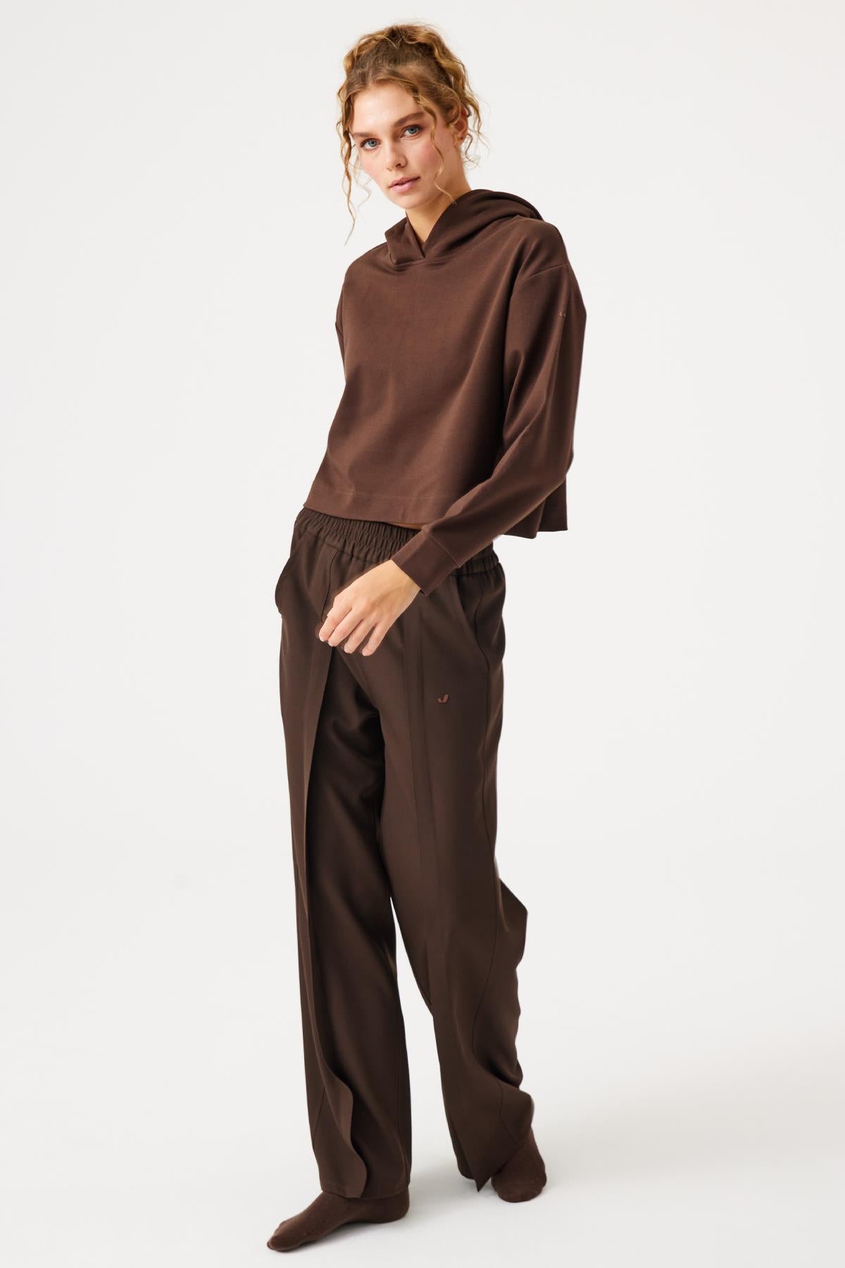 Jerf-Aura Casual Hoodie Kahverengi-Sweatshirts & Hoodies-3-Milagron.com