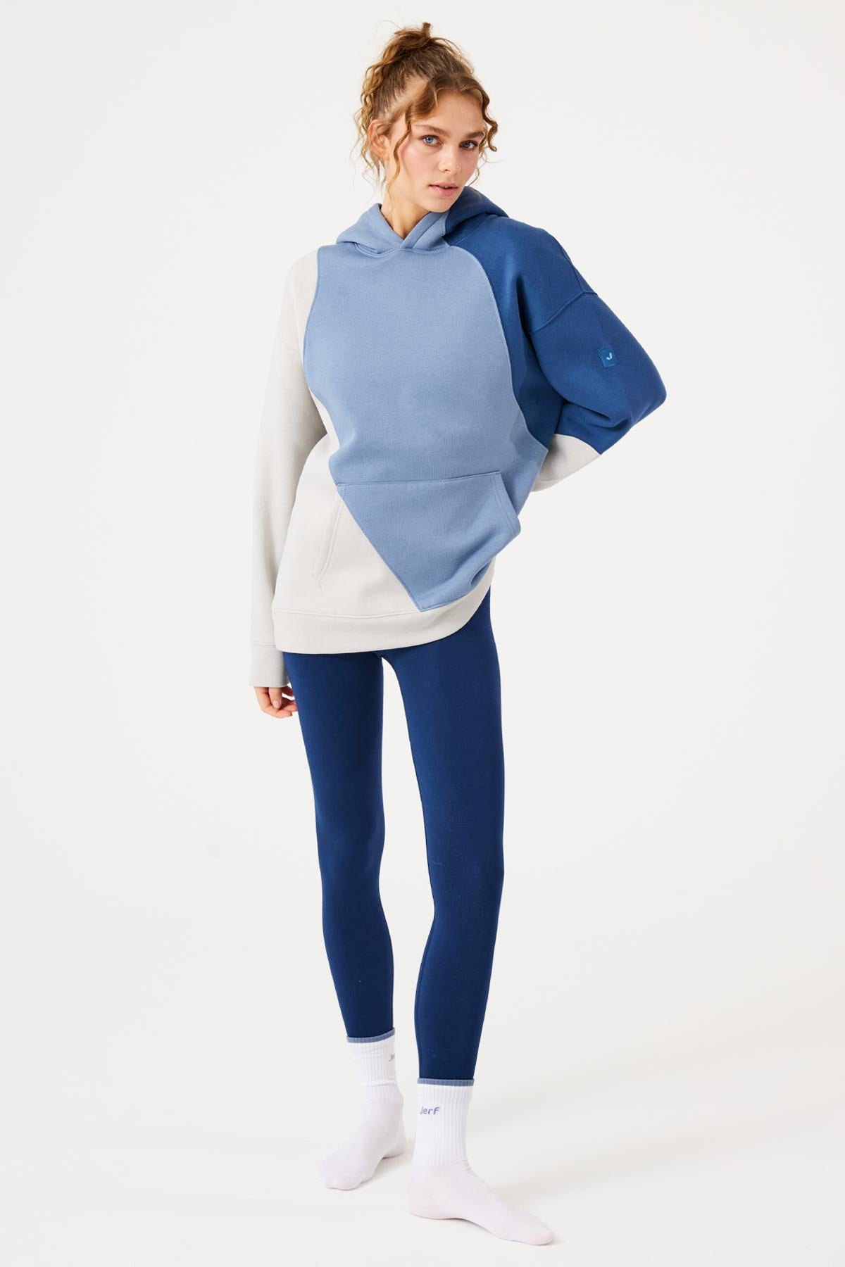 Jerf-Aura Oversize Sweatshirt Lacivert-Sweatshirts & Hoodies-4-Milagron.com