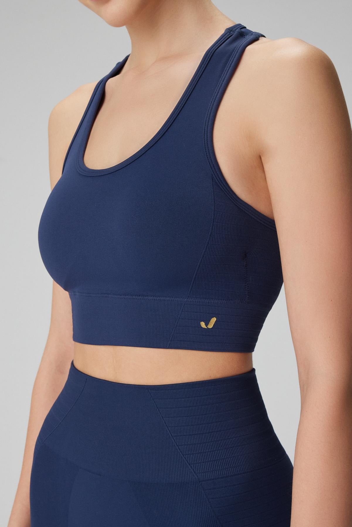 Jerf-Gela Çift Katlı Kompress Sport Bra Lacivert-Spor Sütyeni-2-Milagron.com