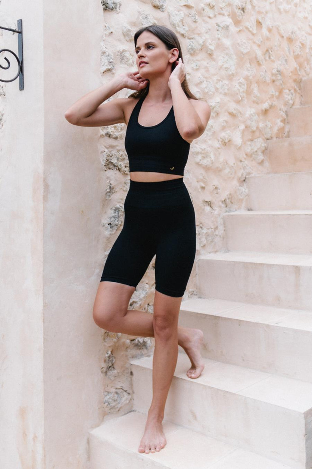 Jerf-Gela Şekillendirici Sport Biker Tayt Siyah-Tayt-1-Milagron.com