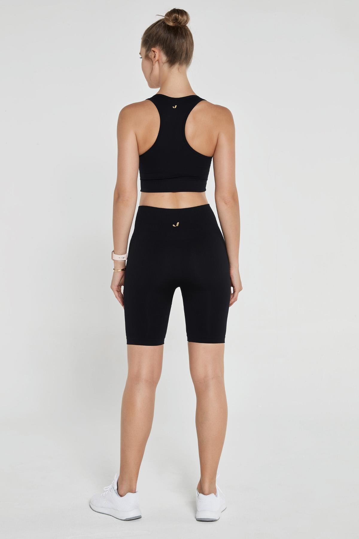 Jerf-Gela Şekillendirici Sport Biker Tayt Siyah-Tayt-4-Milagron.com